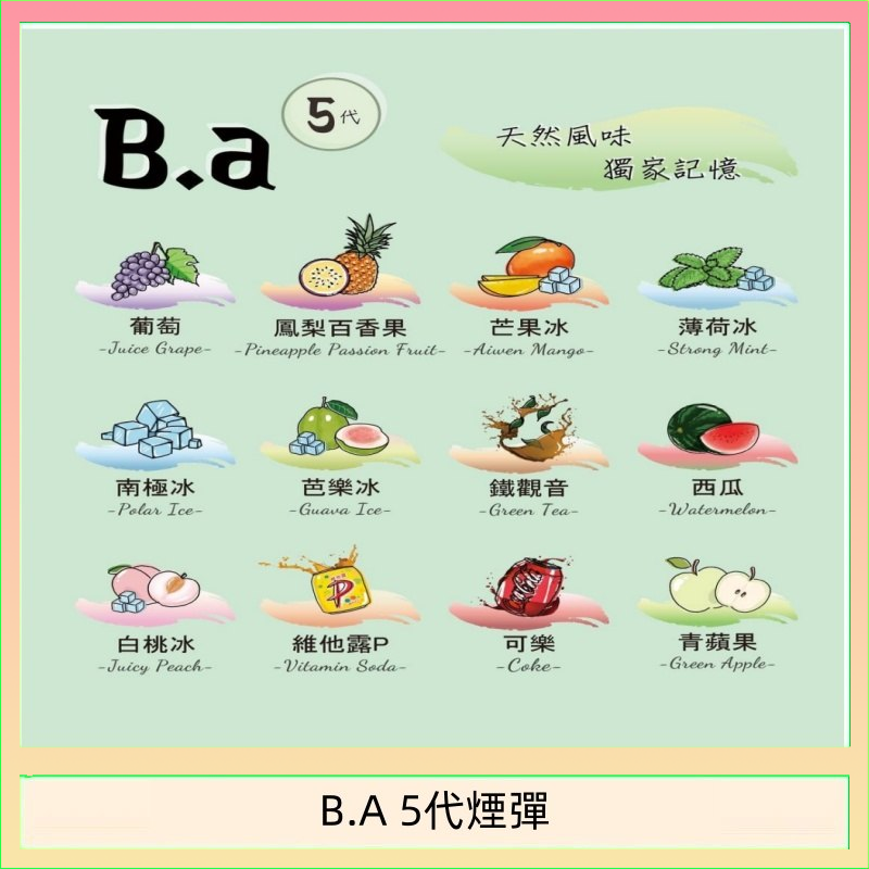 B.A 5代主機煙彈電子煙一盒三顆